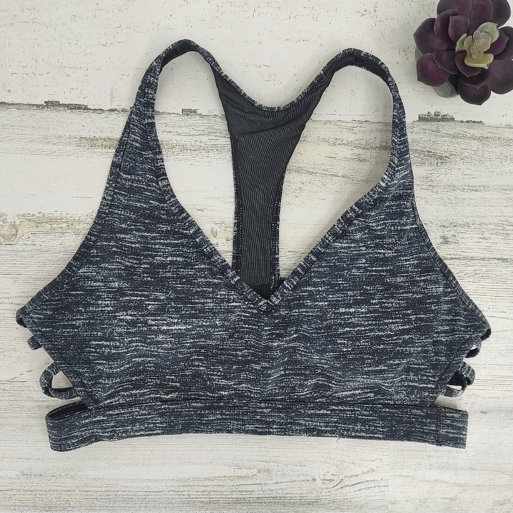 Victoria Secret Sports Athletic Black/Grey T-Strap Strappy Light Breathable